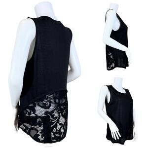 Red Haute Lace Back Black Tank Top SZ M $79